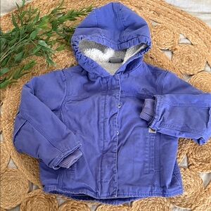 Carhartt Periwinkle Sherpa lined Zip Front Hooded Jacket. Size 4-6/ XXS